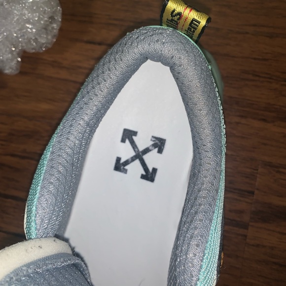 Off-White Mint and Gray Sneakers